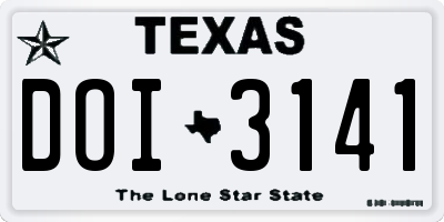 TX license plate DOI3141