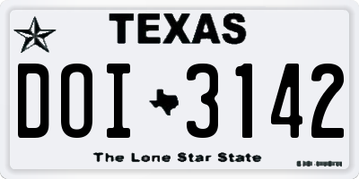 TX license plate DOI3142