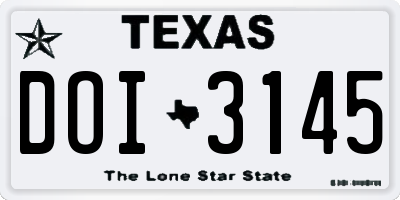 TX license plate DOI3145