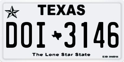 TX license plate DOI3146