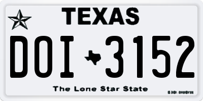 TX license plate DOI3152