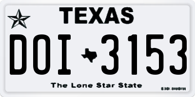 TX license plate DOI3153
