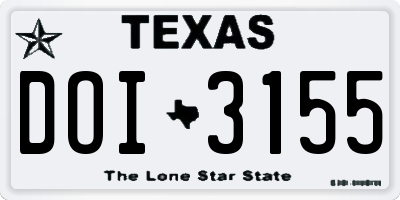 TX license plate DOI3155