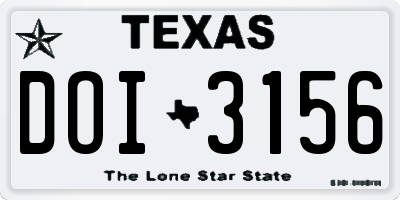 TX license plate DOI3156