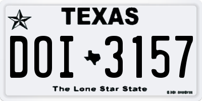 TX license plate DOI3157