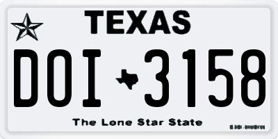 TX license plate DOI3158