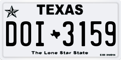 TX license plate DOI3159