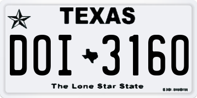 TX license plate DOI3160