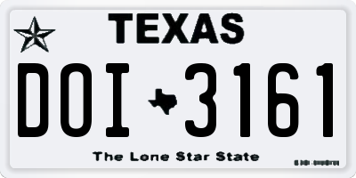 TX license plate DOI3161