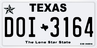 TX license plate DOI3164