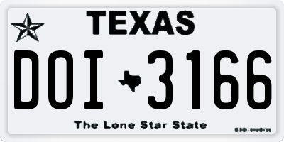 TX license plate DOI3166