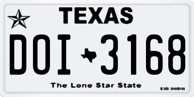 TX license plate DOI3168