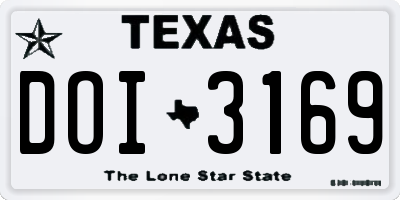 TX license plate DOI3169