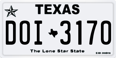 TX license plate DOI3170