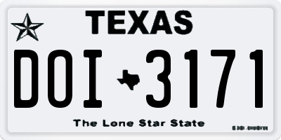 TX license plate DOI3171