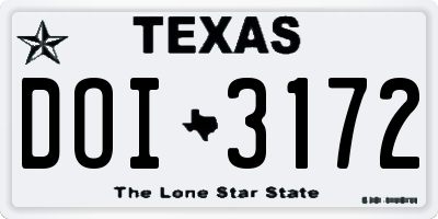 TX license plate DOI3172