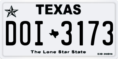 TX license plate DOI3173