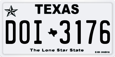 TX license plate DOI3176