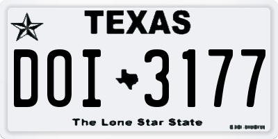 TX license plate DOI3177