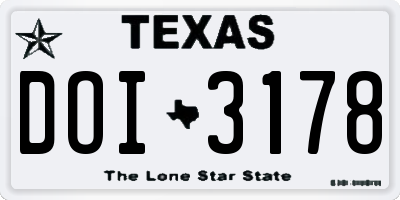 TX license plate DOI3178