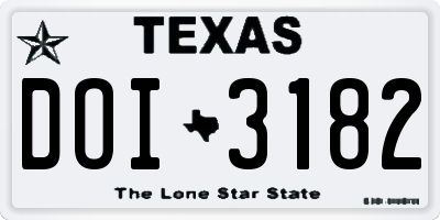 TX license plate DOI3182
