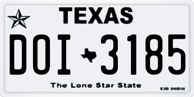 TX license plate DOI3185