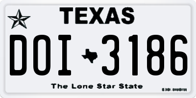 TX license plate DOI3186