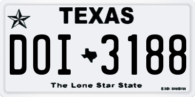 TX license plate DOI3188