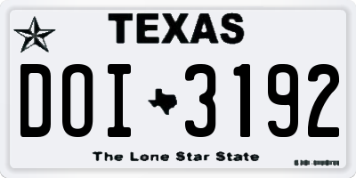 TX license plate DOI3192