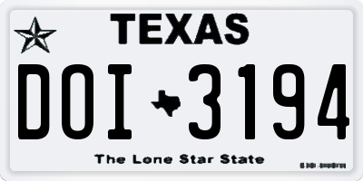 TX license plate DOI3194