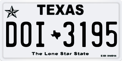 TX license plate DOI3195