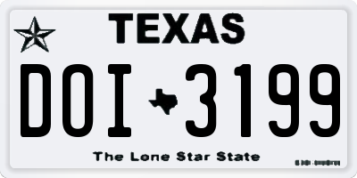 TX license plate DOI3199