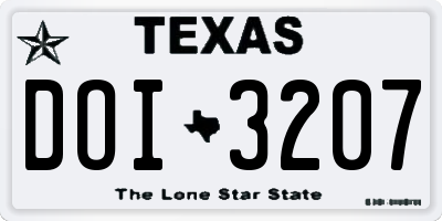 TX license plate DOI3207