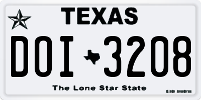 TX license plate DOI3208