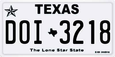 TX license plate DOI3218