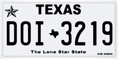 TX license plate DOI3219