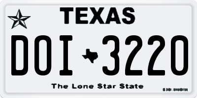 TX license plate DOI3220