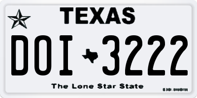 TX license plate DOI3222