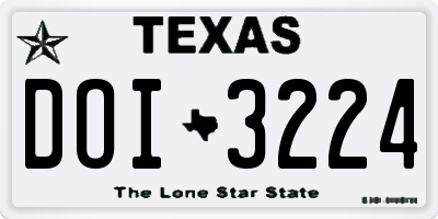 TX license plate DOI3224
