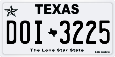 TX license plate DOI3225