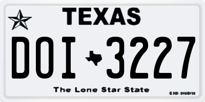 TX license plate DOI3227