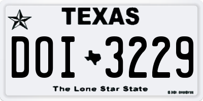 TX license plate DOI3229