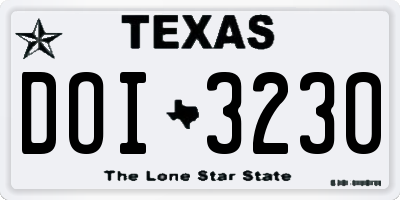 TX license plate DOI3230
