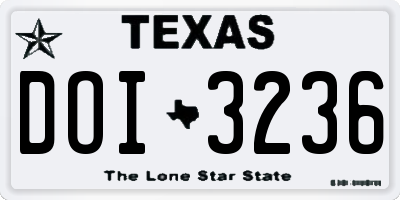TX license plate DOI3236