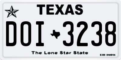 TX license plate DOI3238