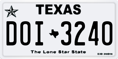 TX license plate DOI3240