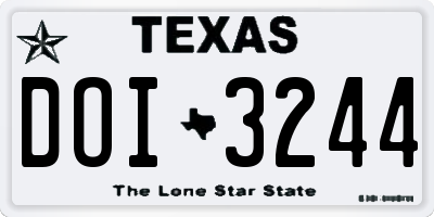 TX license plate DOI3244