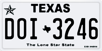 TX license plate DOI3246