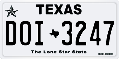 TX license plate DOI3247
