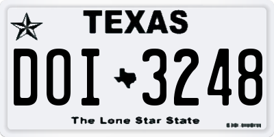 TX license plate DOI3248